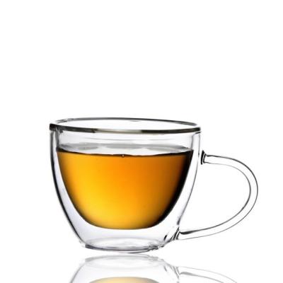 China Factory Custom Glass Tea Set Glass Teapot Tea Infuser and 4 Double-Wall Insulated Glass Cups for sale