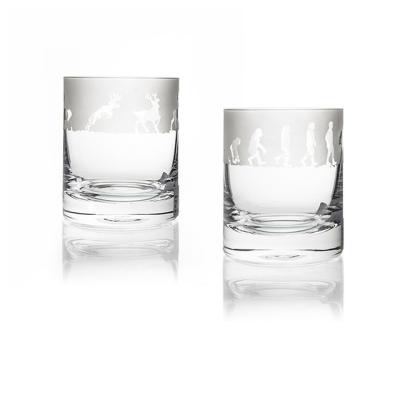 China Hot Selling Lead-Free Crystal Whiskey Glass Sandblasted Sea Wave Glass Custom Glass for sale