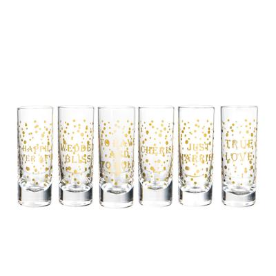 China Wholesale Factory Price Transparent Glass Gift Beverage Wine Glass With Decoration for sale