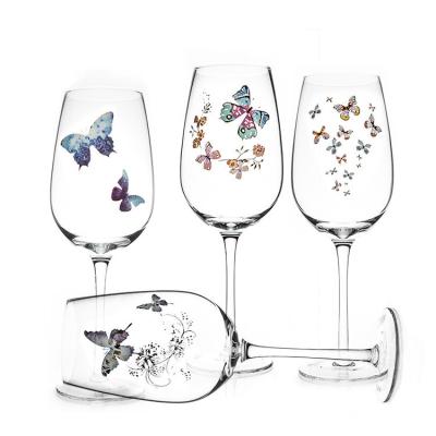 China Butterfly Series Business Gifts Transparent Lead-free Crystal Red Wine Glass Cup Hand blown Wine glasses à venda