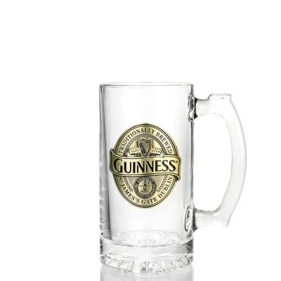 China 470ml Promotional Transparent Crystal Beer Glass With Handle for sale