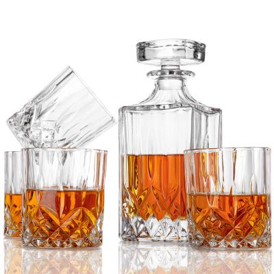 Chine artisan réglé de verre For Bar de Bourbon de verrerie de Chambre du décanteur 660ml à vendre