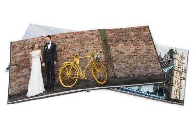 China Leather Hardcover Photographic Book Printing Square Wedding Print Photo Book for sale