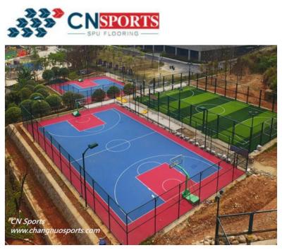 China Tensile Elongation 156 Silicon Outdoor Basketball Flooring Waterproof Soundproof for sale