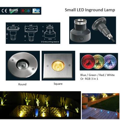 China CE&ROHS 316 Stainless Steel Low Power RGB Round or Square LED Underground Lights for sale