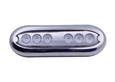 China 12VDC RGBW Stainless Steel 6 LED Marine LED Light / Oval Underwater Lights for sale