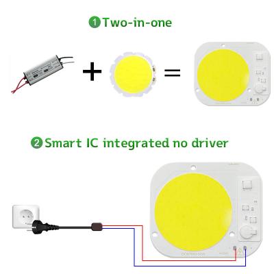 China Round 50W LED Chip High Power Driverless Full Spectrum AC220V for sale