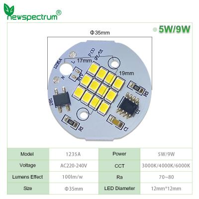 China Round Led Chip On Board SMD2835 Smart IC Driverless AC 220V for sale
