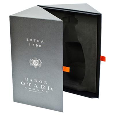 China Caixa de presente de empacotamento preta de Matte Opposite Door Opening Wine com fita de Ribbion à venda