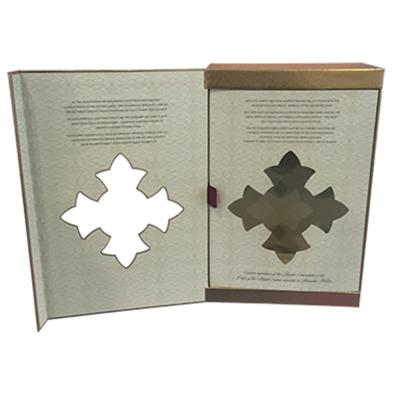China Cavidade de empacotamento de Matte Gold Paper Varnish With das caixas do vinho do projeto da aleta para fora à venda
