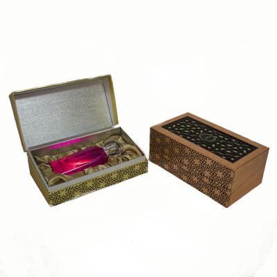 China Book Shape Cardboard Perfume Box With Ribbon CMYK Color Printing for sale