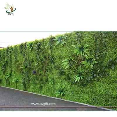 China UVG green leaf artificial grass wall with high imitation plants for outdoor decoration GRW01 for sale