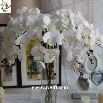 China UVG White real touch PU orchid artificial flower wholesaler for latest wedding decoration for sale
