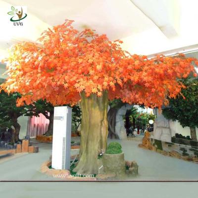 China UVG 10ft orange large indoor artificial maple tree with hollow trunk for home decoration for sale