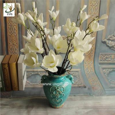 China UVG FMA58 Wedding reception ideas real touch PU magnolia flower pink fake flowers for table decoration for sale