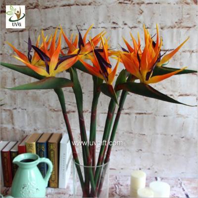 China UVG FBP112 party decoration idea artificial flowers uk in orange bird of paradise for home garden landscaping for sale