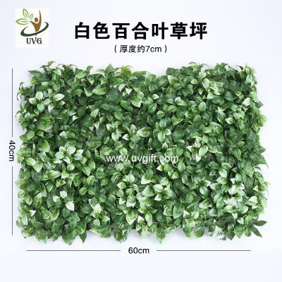 China UVG indoor landscaping garden synthetic grass with plastic leaves for christmas decoration GRS27 for sale