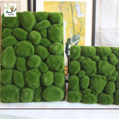 China UVG factory direct sale decorative flocking foam artificial moss in green for home garden landscap GRS038 for sale