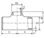 stainless steel reducing tee