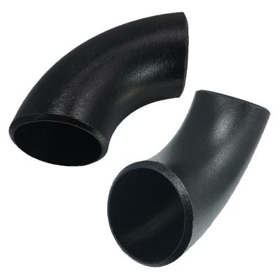 China Butt Welded Carbon Steel Pipe Fittings Weldable SCH40 Wall Thickness Pipe Fittings 90 Degree Elbow for sale