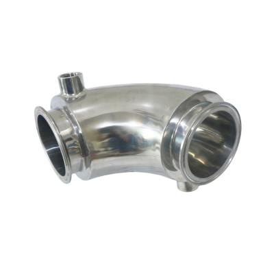 China SS304 Heating Jacketed 90 Deg Elbow Jacketed Tee Sanitary Tube Fitting With Jacket for sale