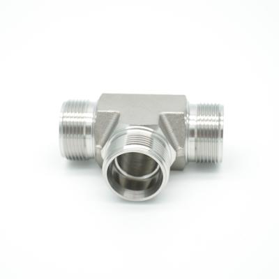 China Brand New Stainless Steel Equal Tees Male Tube Adapters For Hydraulic Fittings for sale