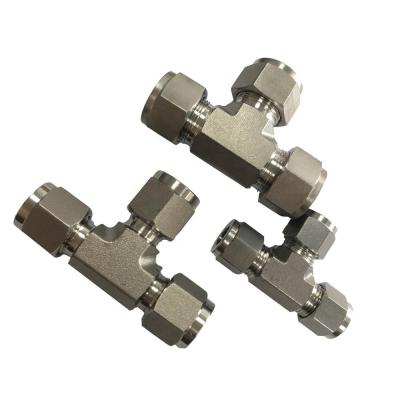 China Superlok Parker Standard Stainless Steel Union Tees Fitting For Connecting Pipe for sale