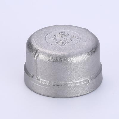 China Non-standard female threaded 2 inch stainless steel pipe fitting round cap for sale