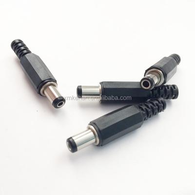 China Customizable Length 2.1*5.5*9mm DC Power Plug RoHS Compliant Male Gender Black Cable for sale