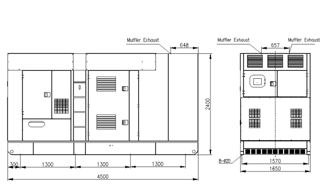 Industrial Generator Set 700kVA Powered by Vman Diesel Engine Model D22