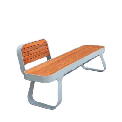 China Leisure Backrest Outdoor Metal Bench WPC Metal Outdoor Bench Seat for sale
