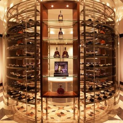 China Customized Stainless Metal Wine Cabinet Metal And Glass Bar Cabinet for sale