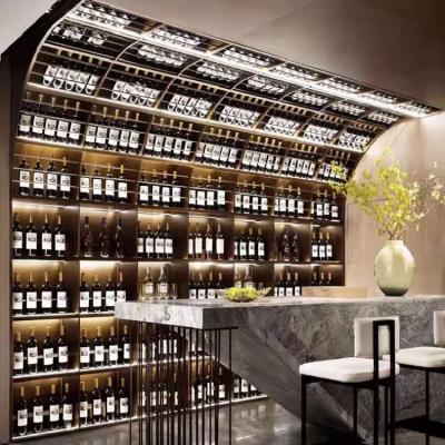China Mobília inoxidável de vidro luxuosa comercial do armazenamento do vinho do armário de exposição do vinho à venda