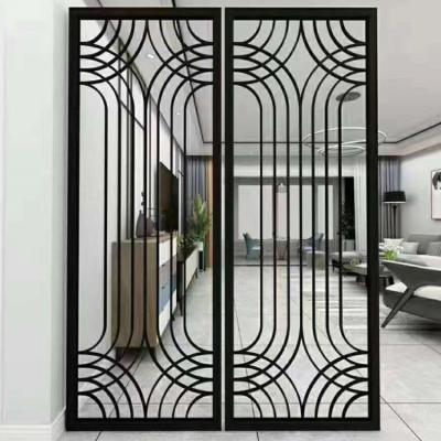 China Black Decorative Metal Room Divider Screens Laser Cut Partition Wall for sale