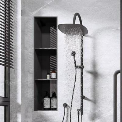 China Wall Mounted Black Stainless Steel Shower Niche For Bathroom Use for sale