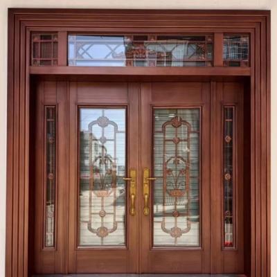 China Customized Bronze Glass Door Decorative Front Door Glass Inserts for sale
