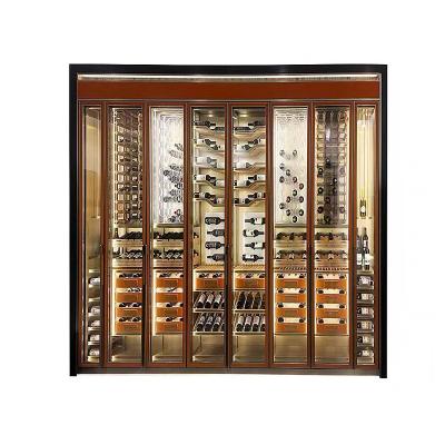 China Luxury Metal Wine Storage Cabinet Temperature Control Refrigerated Wine Rack for sale