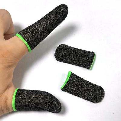 China Ultrathin Silver Fiber Touch Screen Sweat Resistant Mobile Gaming Finger Sleeve for sale