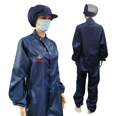 China Zipper Closure Mandarin Collar ESD Coverall Suit Compliant To ANSI/ESD S20.20 Standards for sale