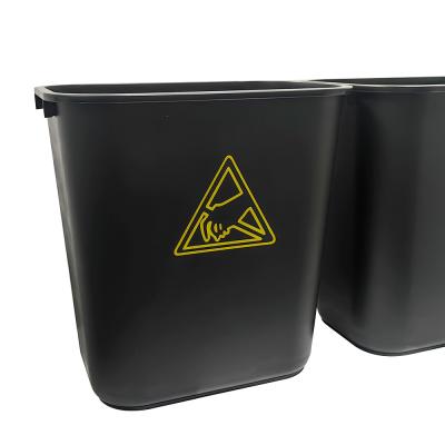 China 35L PP Plastic Square Antistatic Waste Bin ESD Electrostatic Cleanroom Tool Box Trash Can en venta