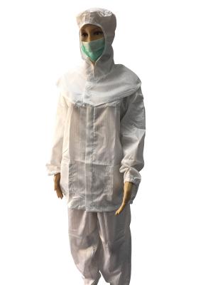 China Cleanroom ESD Safe Clothing Polyester Anti Static Jacket And Pants Class 1000 - 10000 for sale