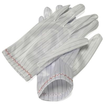 China Stripe Carbon Cleanroom ESD Antistatic Polyester Gloves for sale