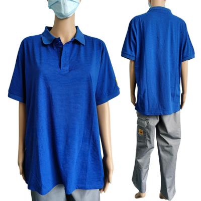 中国 注文S -短い袖と男女兼用5XL ESDの反静的なTシャツ 販売のため