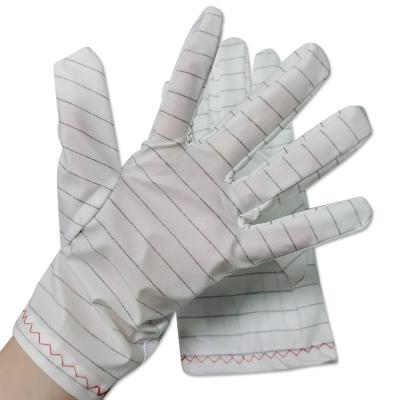 中国 反スリップ産業クリーンルームのためのリント・フリーPUの生地Esdの安全な手袋 販売のため
