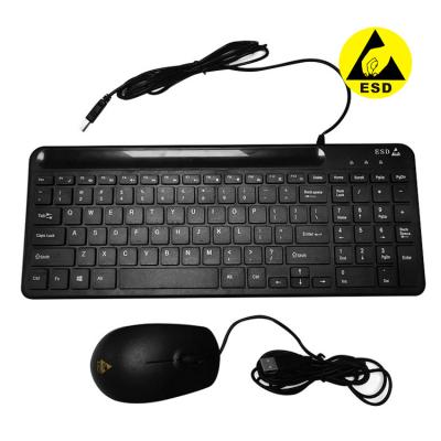 China Black ESD Antistatic Wired Keyboard Mouse Set For Lab Cleanroom for sale
