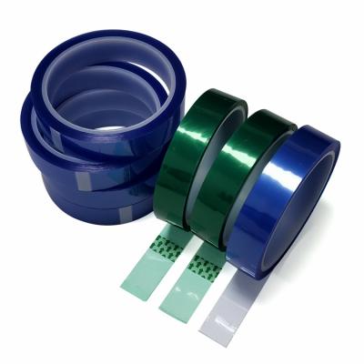 中国 注文のサイズの高温抵抗力がある青緑色覆うペット テープ 販売のため