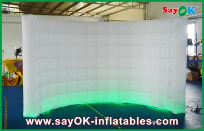China Small Photo Booth 3m Lx2m H White LED Inflatable Wall 210D Oxford Cloth With Light And Blower for sale