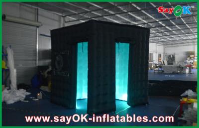 China Photo Booth Led Lights Black Automatic Portable Photobooth Large Oxford Cloth With Led Strip for sale