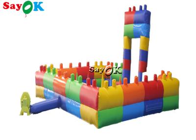 China Inflatable Lawn Games Children Indoor Bounce Playground Building Block Shape Waterproof Bumper Car Fence for sale