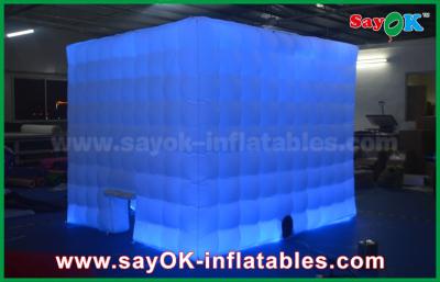 China Inflatable Photo Booth Rental Oxford Clothes One Door Led Strip Inflatable Photo Booth Enclosure Kiosk for sale